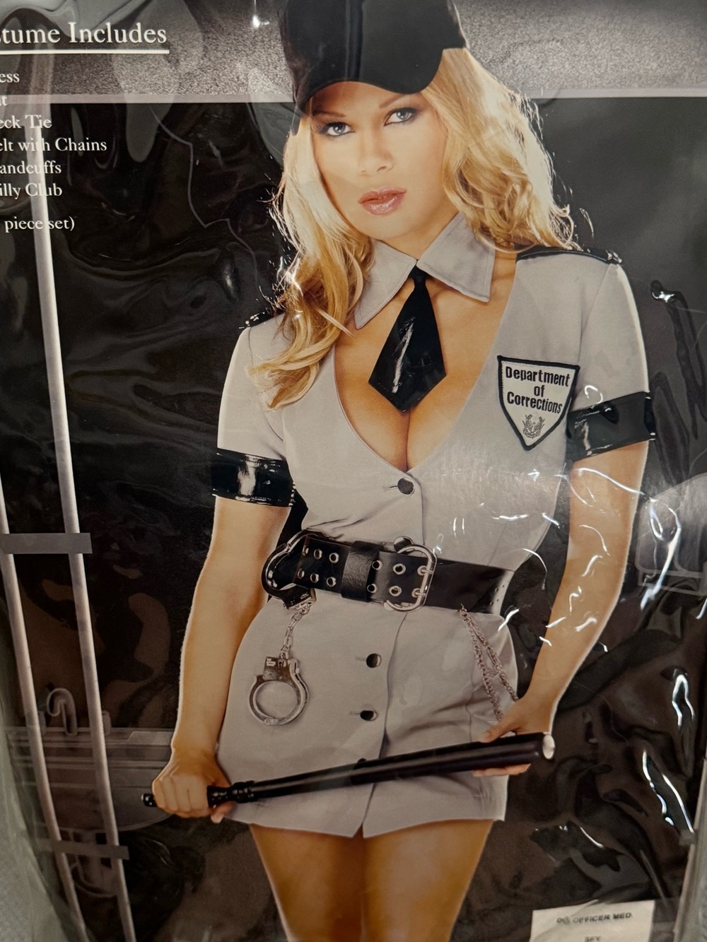 Dreamgirl Gray and Black Corrections Officer Costume Shorts